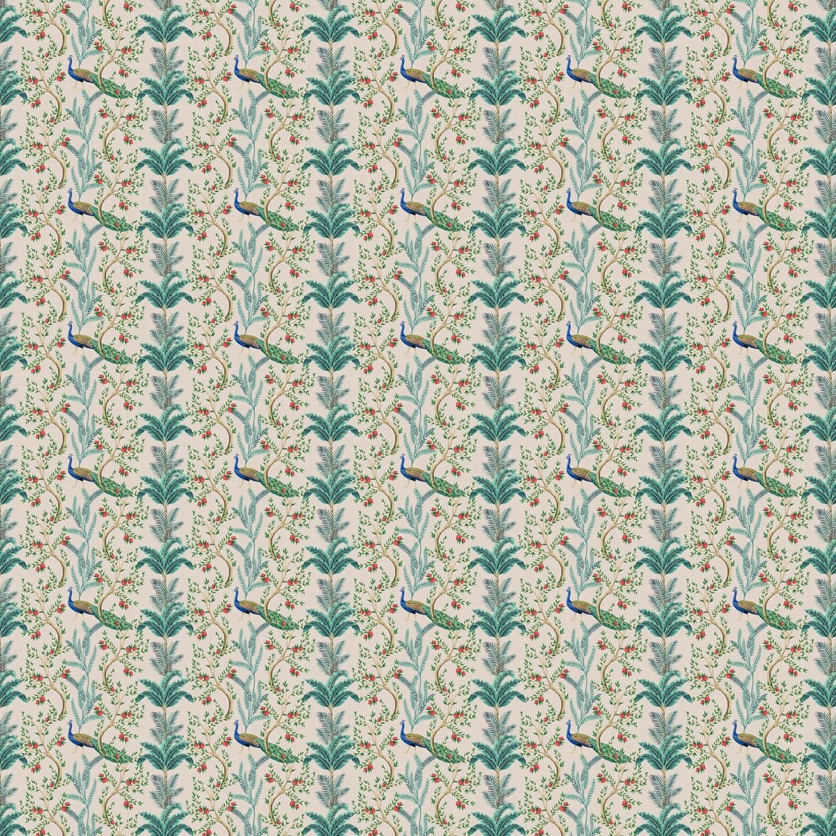 Peacock and Flowers Repeat Design, Wallpaper for Homes - Marble Lotus - Peacock and Flowers Repeat Design, Wallpaper for Homes