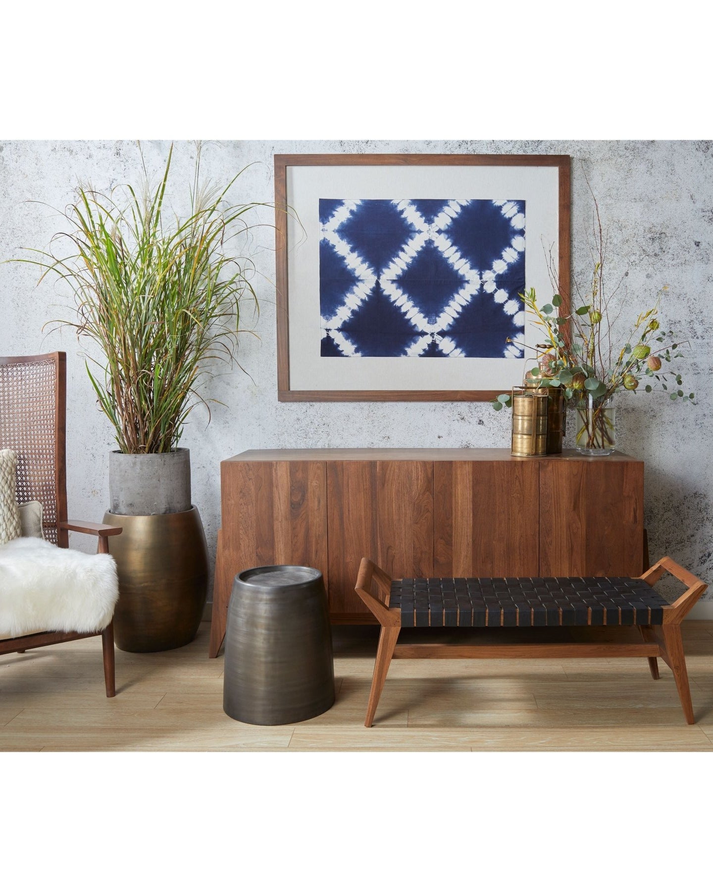 Pebble Side Table - Tall - Marble Lotus - Pebble Side Table Tall
