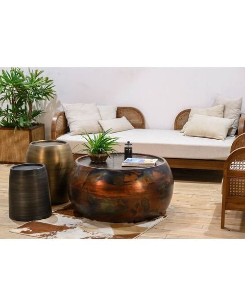 Pebble Side Table - Tall - Marble Lotus - Pebble Side Table Tall