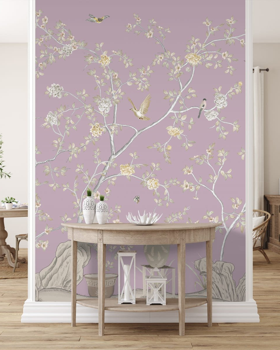 Phoolbagh, Beautiful Chinoiserie Wallpaper - Marble Lotus - Phoolbagh, Beautiful Chinoiserie Wallpaper