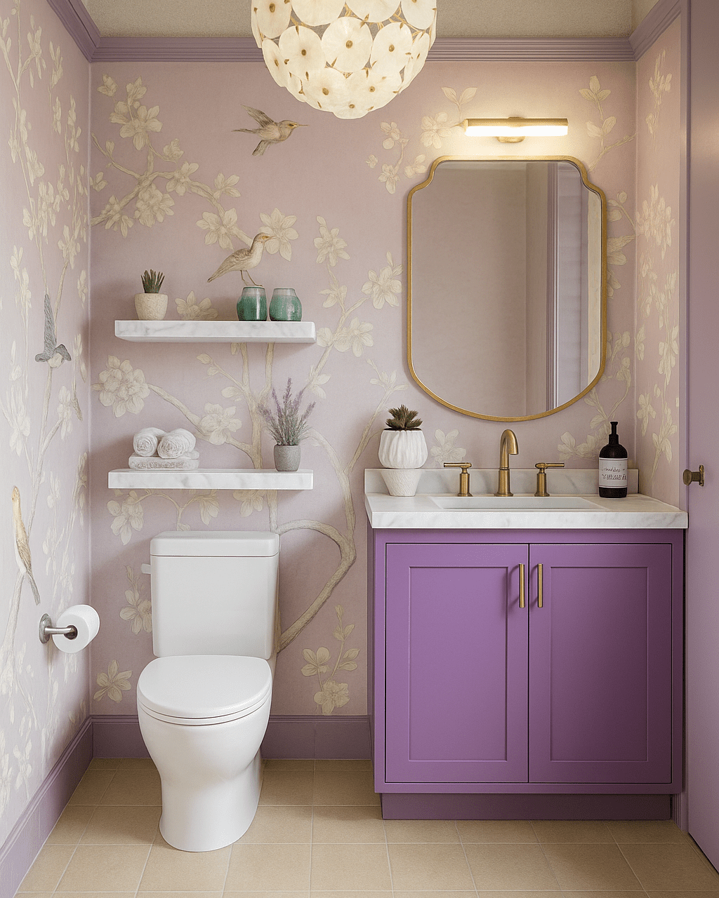 Phoolbagh, Beautiful Chinoiserie Wallpaper - Marble Lotus - Phoolbagh, Beautiful Chinoiserie Wallpaper