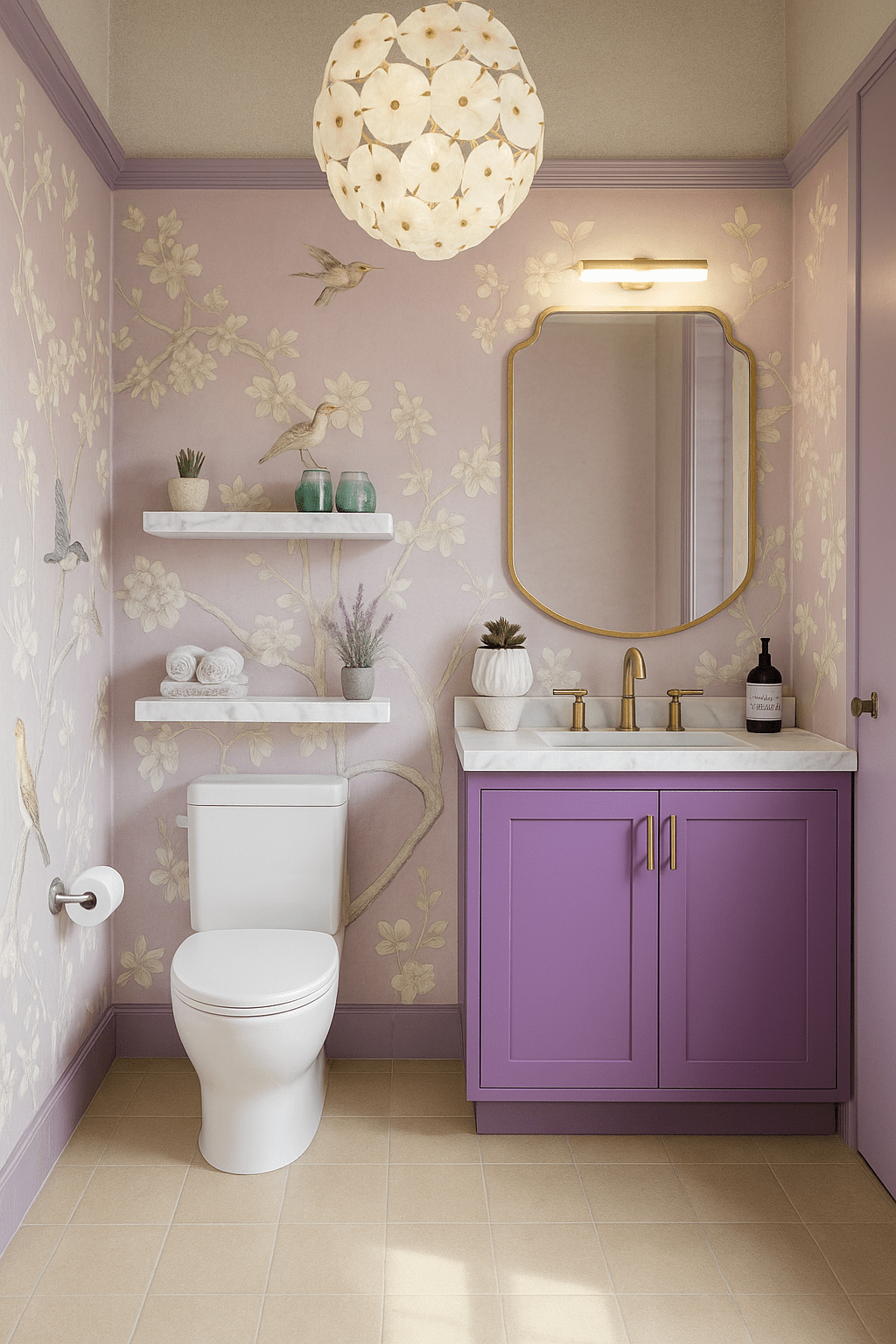 Phoolbagh, Beautiful Chinoiserie Wallpaper - Marble Lotus - Phoolbagh, Beautiful Chinoiserie Wallpaper