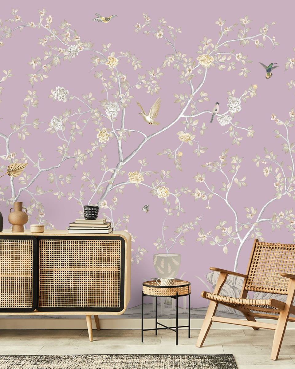 Phoolbagh, Beautiful Chinoiserie Wallpaper - Marble Lotus - Phoolbagh, Beautiful Chinoiserie Wallpaper