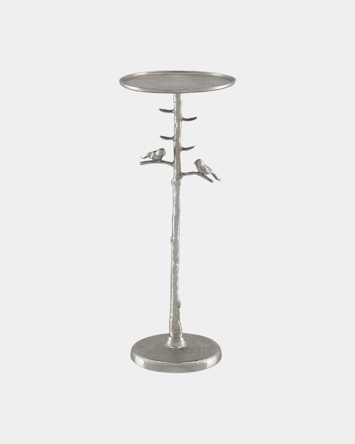 Piaf Silver Drinks Table - Marble Lotus - Piaf Silver Drinks Table