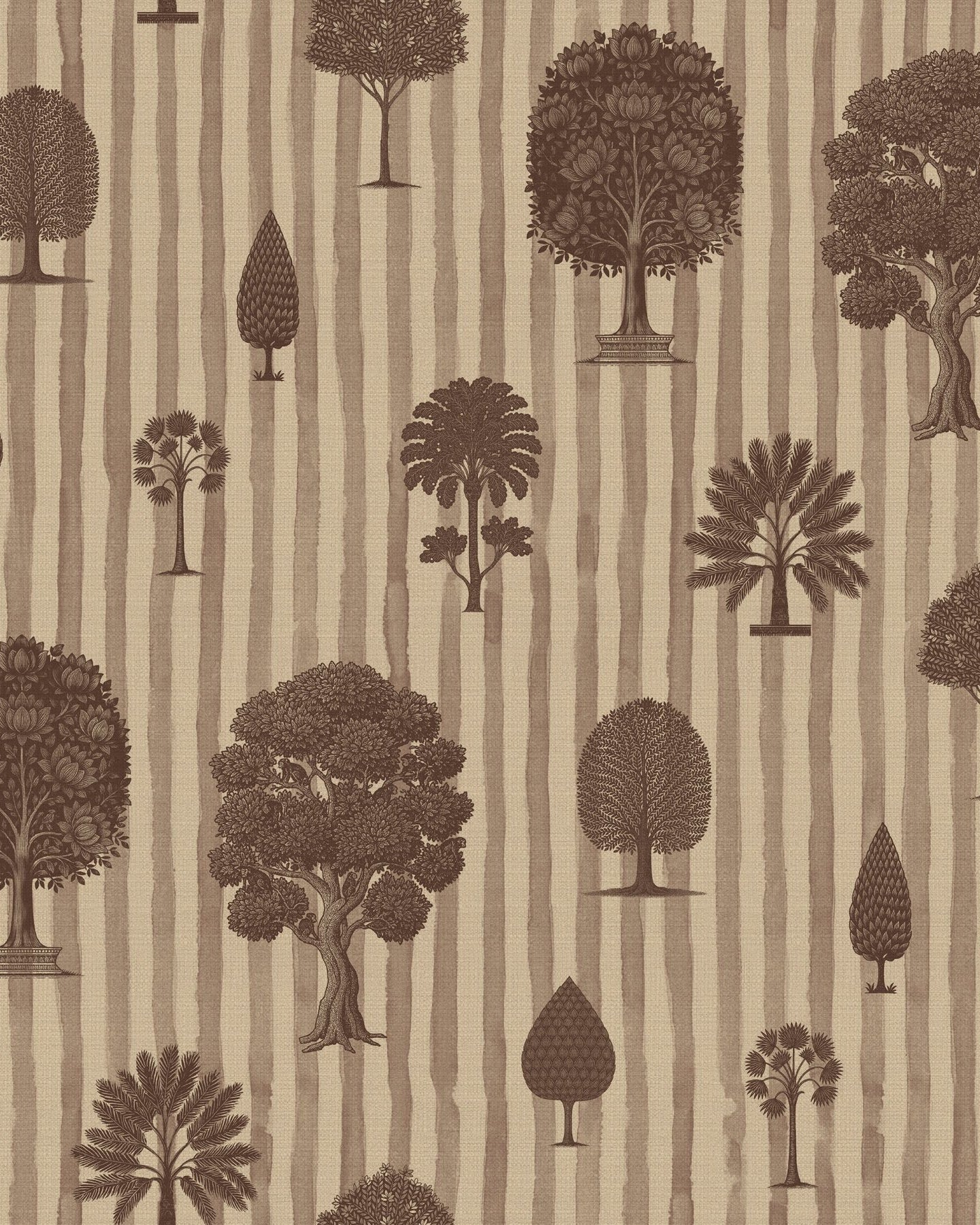 Pichwai Baag Striped - Brown - Marble Lotus - Pichwai Baag Striped - Brown