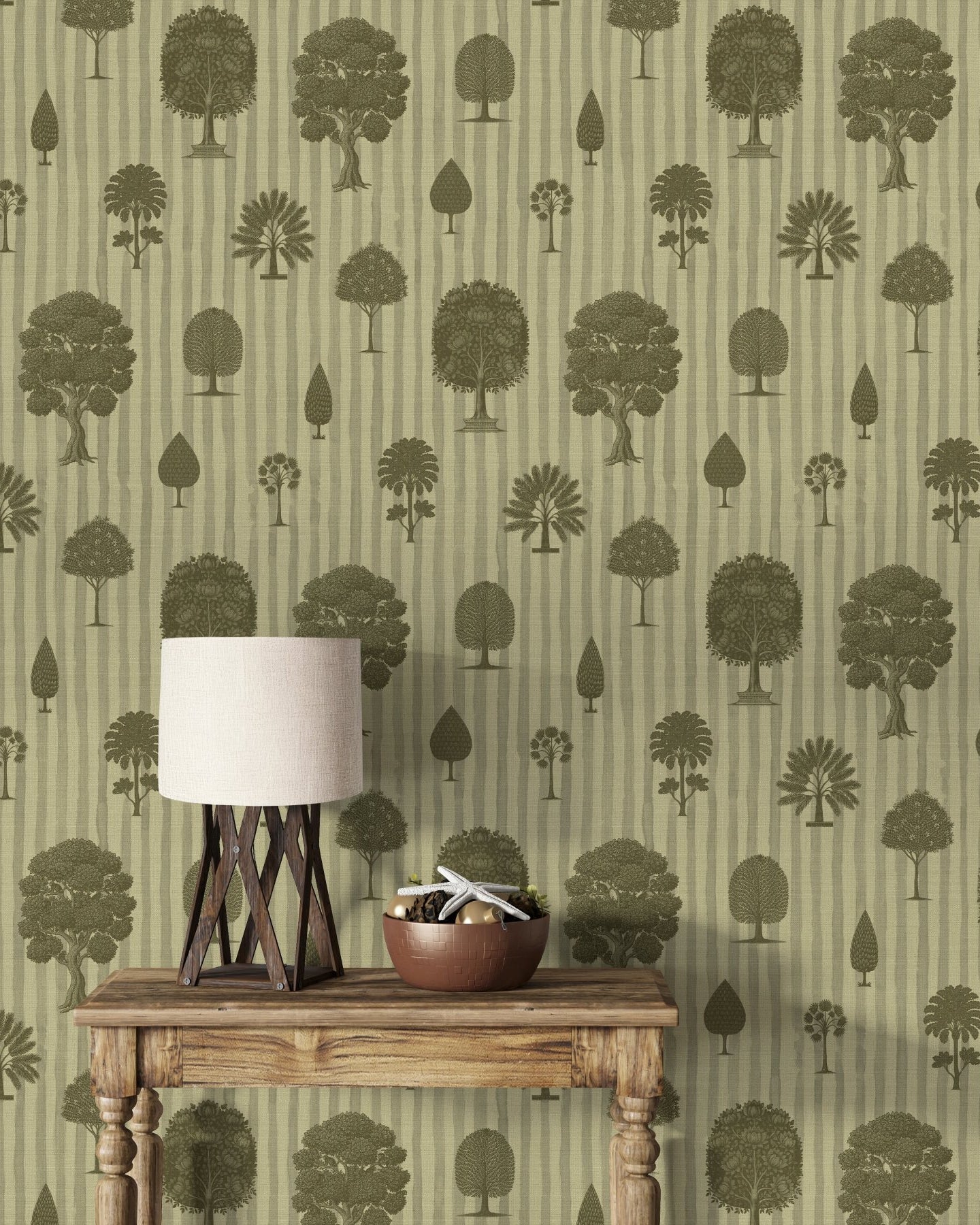 Pichwai Baag Striped - Green - Marble Lotus - Pichwai Baag Striped - Green