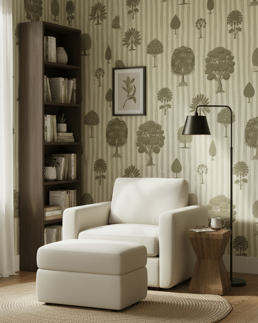 Pichwai Baag Striped - Green - Marble Lotus - Pichwai Baag Striped - Green