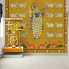 Pichwai Shrinathji Room Wallpaper With Cows - Marble Lotus - Buy Pichwai Shrinathji Room Wallpaper With Cows
