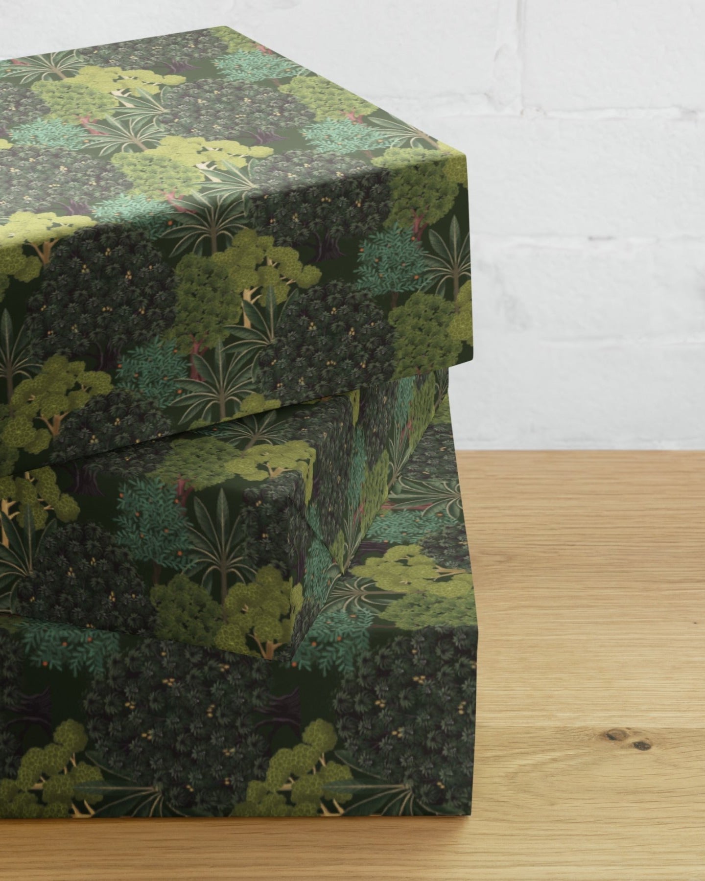 Pichwai Wrapping Paper - Green Jungle - Marble Lotus - Wrapping Paper Sheets