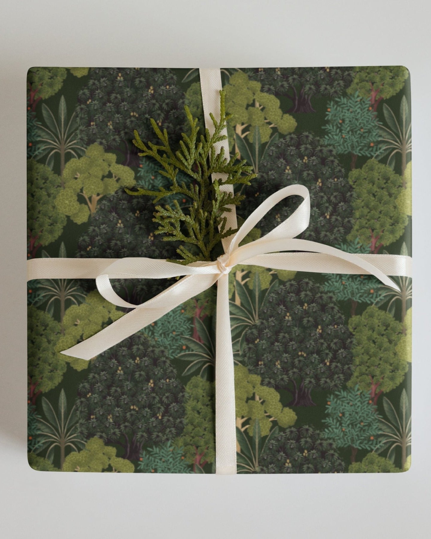 Pichwai Wrapping Paper - Green Jungle - Marble Lotus - Wrapping Paper Sheets