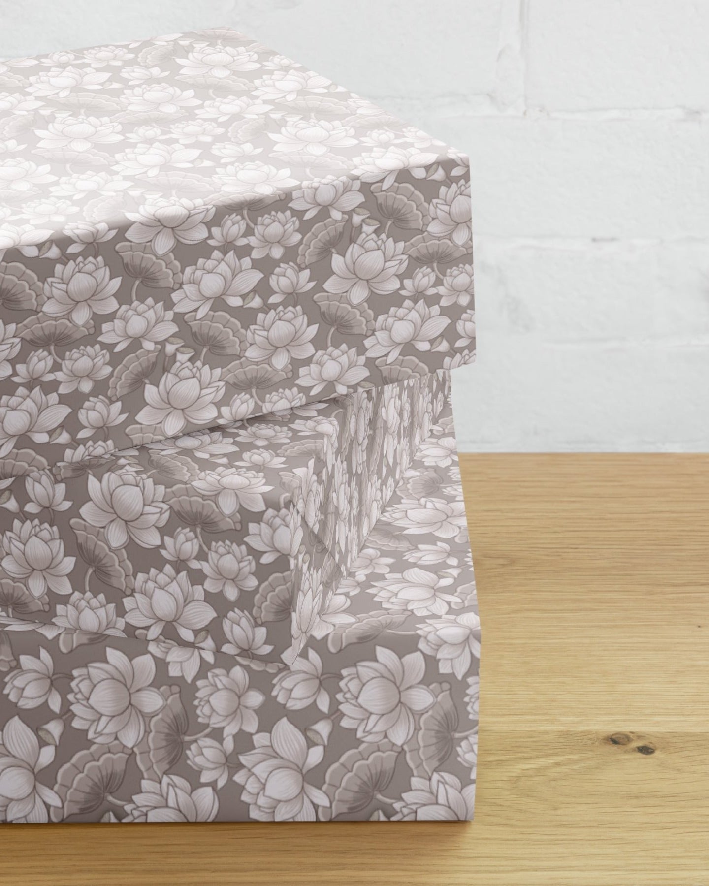 Pichwai Wrapping Paper - White Lotus - Marble Lotus - Stylish Wrapping Sheets