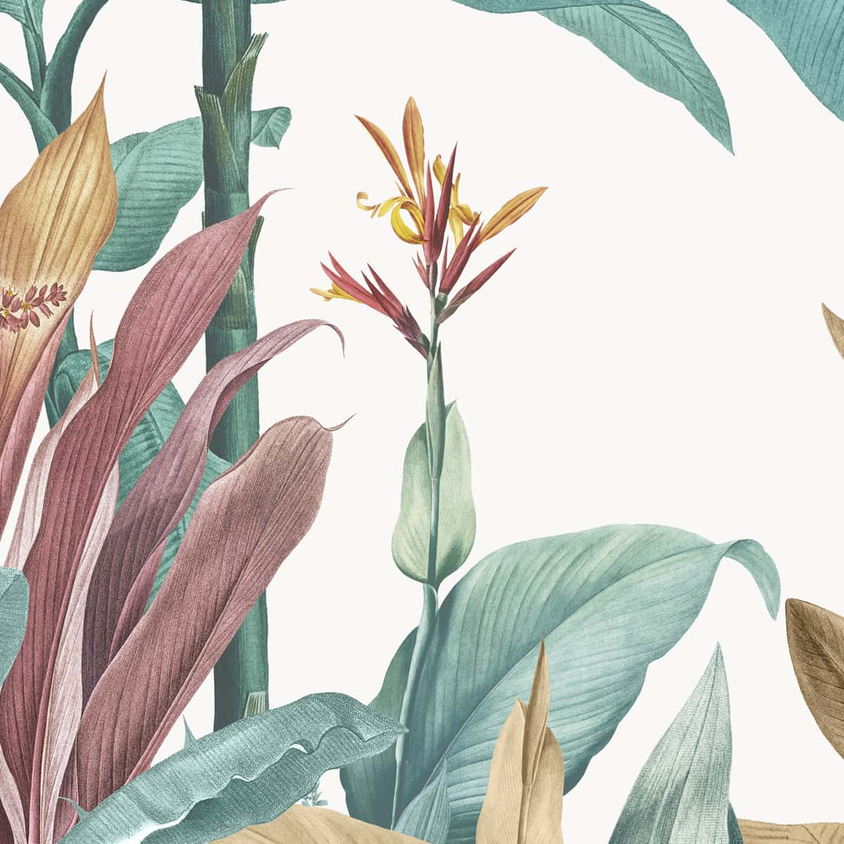 Pink & Green Tropical Trees Wallpaper - Marble Lotus - Pink & Green Tropical Trees Wallpaper