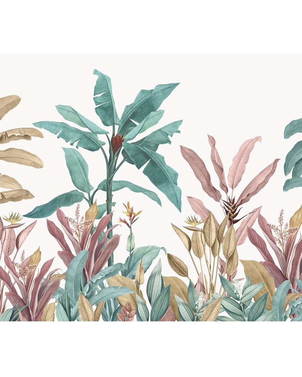 Pink & Green Tropical Trees Wallpaper - Marble Lotus - Pink & Green Tropical Trees Wallpaper