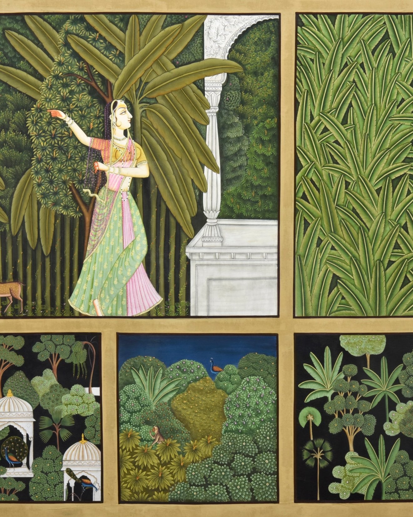 Radha's Pichwai Collage - Marble Lotus - Pichwai Painting | Radha's Pichwai Collage | Indian Art