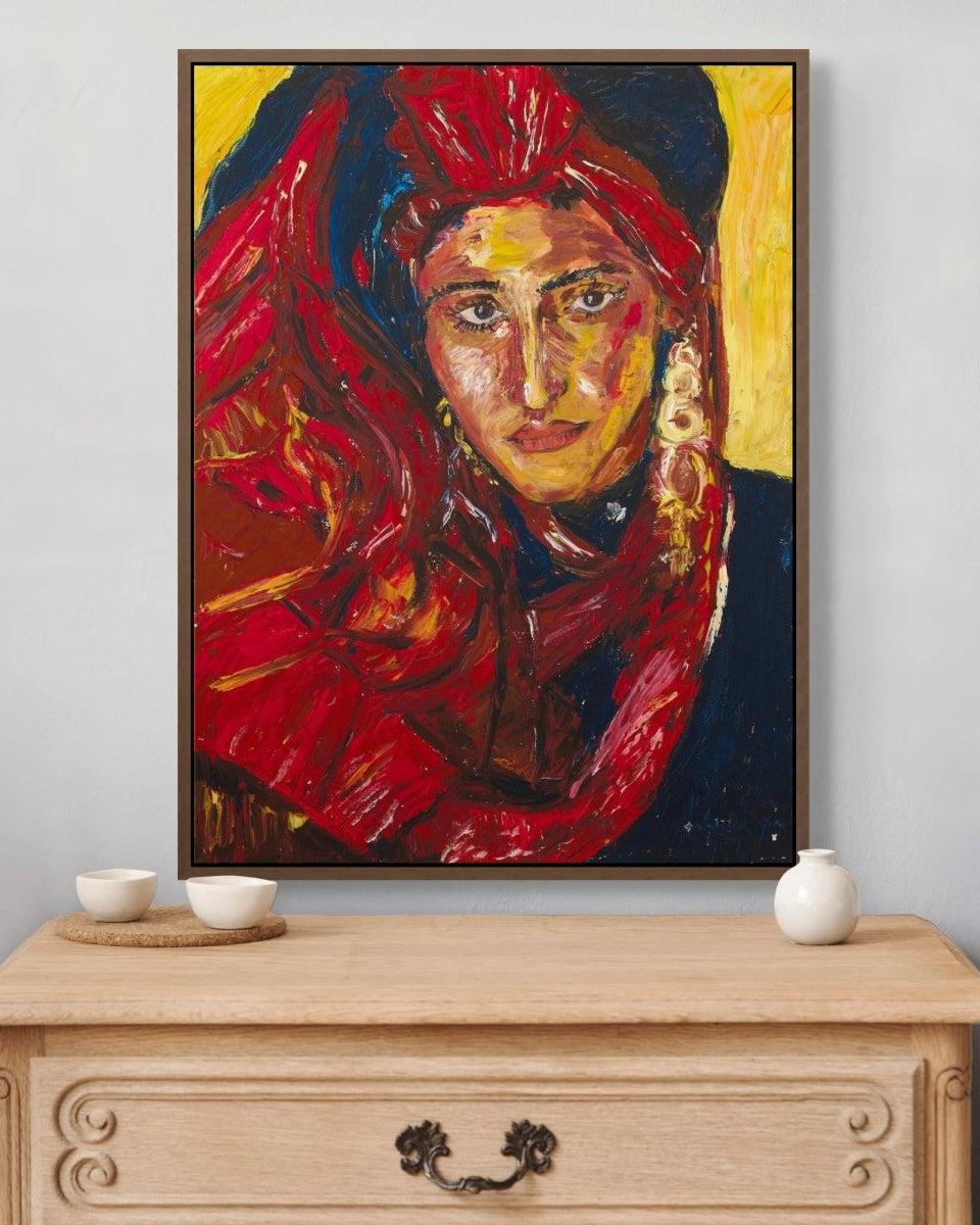 Rajasthani Woman in a Red Veil - Marble Lotus - Rajasthani Woman in a Red Veil