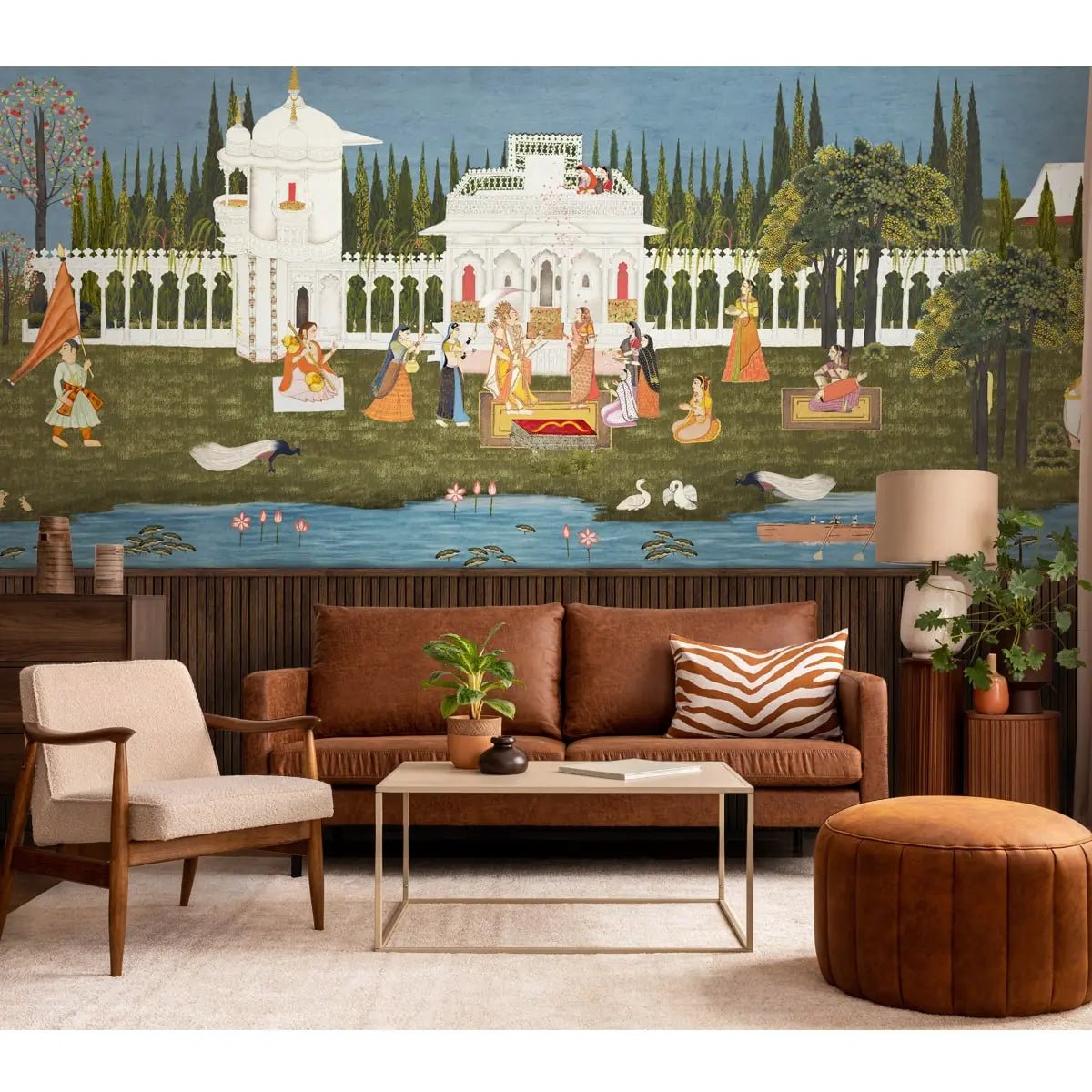 Ram Swayamvar Wallpaper in Suneherii Collection - Marble Lotus - Ram Swayamvar Wallpaper in Suneherii Collection