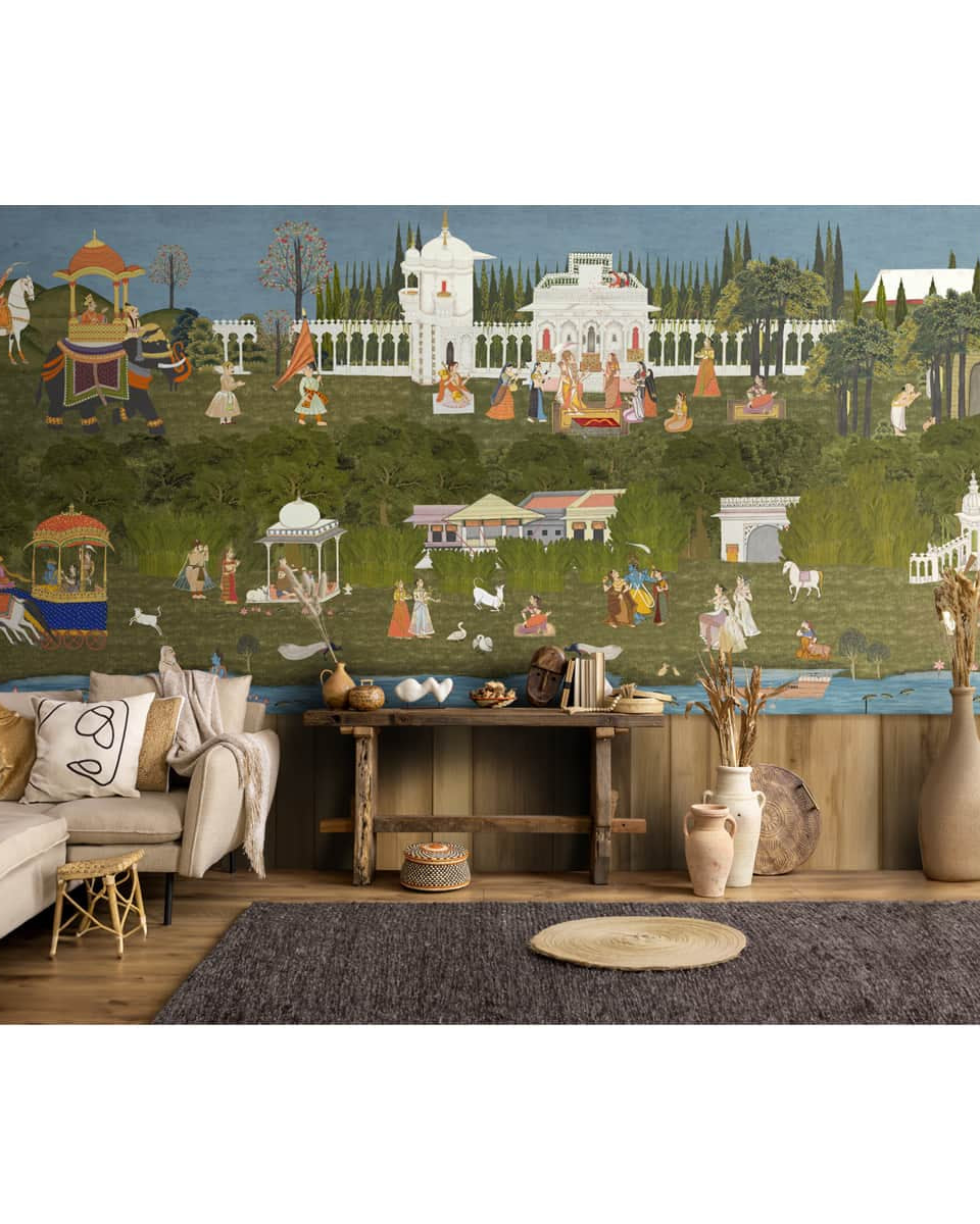 Rama - Krishna Vibrant Luxury Suneherii Wallpaper - Marble Lotus - Buy Rama - Krishna Vibrant Luxury Suneherii Wallpaper