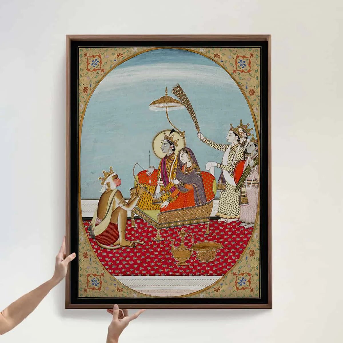 Ramdarbar Indian Painting Frameless Digital Print Poster 36 x 48 inches - Marble Lotus - Ramdarbar Indian Painting Digital Print Poster 36 x 48 inches Wall Art for Living Room Decor