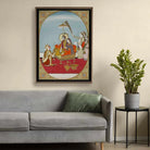 Ramdarbar Indian Painting Frameless Digital Print Poster 36 x 48 inches - Marble Lotus - Ramdarbar Indian Painting Digital Print Poster 36 x 48 inches Wall Art for Living Room Decor