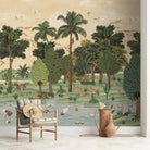 Ran Shringar Wallpaper Depicting Ranthambore Forest Designed for Walls Creamish Beige - Marble Lotus - Ran Shringar Wallpaper Depicting Ranthambore Forest Designed for Walls muddy creamish beige