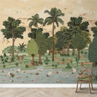 Ran Shringar Wallpaper Depicting Ranthambore Forest Designed for Walls Creamish Beige - Marble Lotus - Ran Shringar Wallpaper Depicting Ranthambore Forest Designed for Walls muddy creamish beige