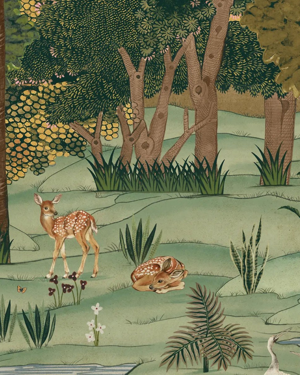 Ran Shringar Wallpaper Depicting Ranthambore Forest Designed for Walls muddy brown - Marble Lotus - Ran Shringar Wallpaper Depicting Ranthambore Forest Designed for Walls muddy brown