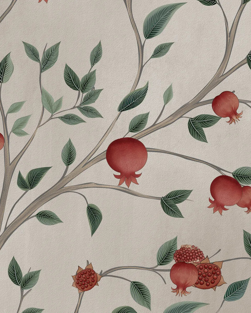Rang Baag Indian Style Wallpaper Customised - Marble Lotus - Rang Baag Indian Style Wallpaper Customised, pomegranate