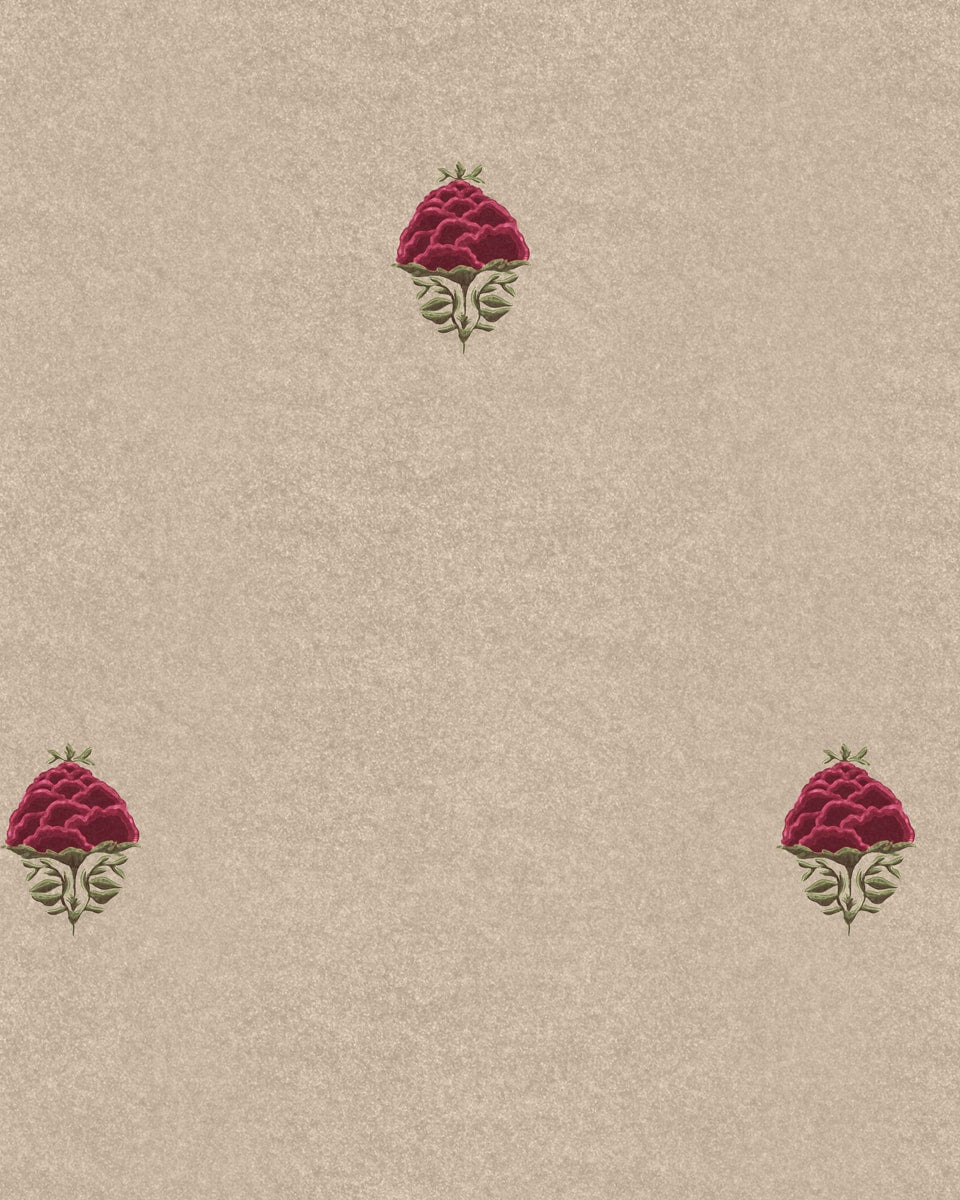 Rani, Indian Floral Pattern Wallpaper - Marble Lotus - Rani, Indian Floral Pattern Wallpaper
