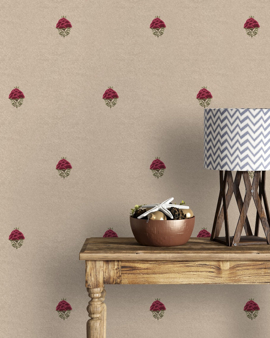 Rani, Indian Floral Pattern Wallpaper - Marble Lotus - Rani, Indian Floral Pattern Wallpaper