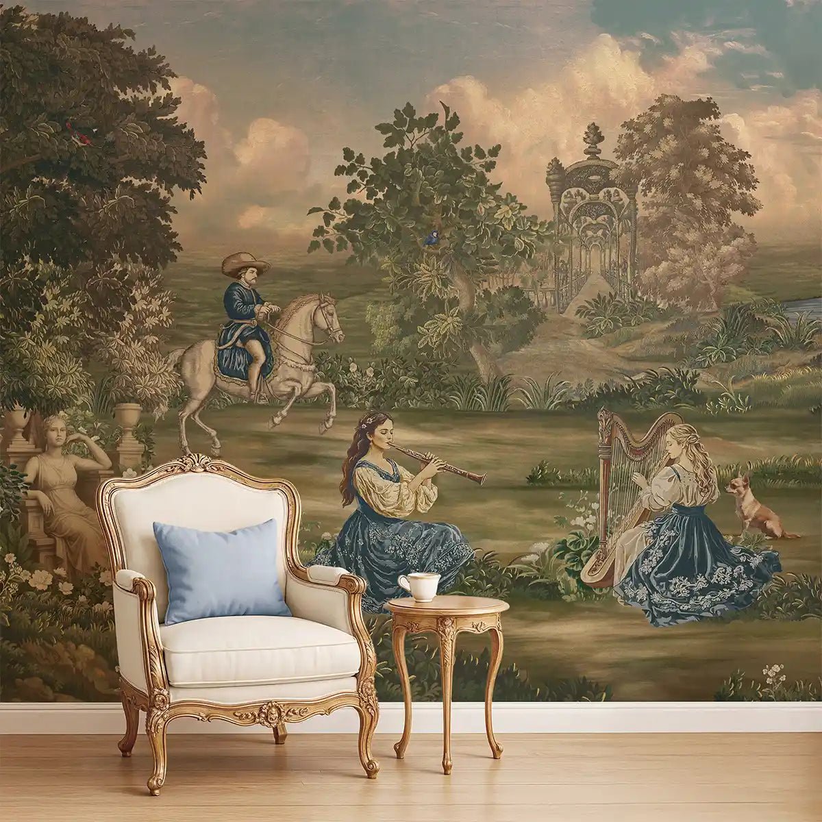 Riders Rhapsody Tapestry, European Wallpaper - Marble Lotus - Riders Rhapsody Tapestry, European Wallpaper