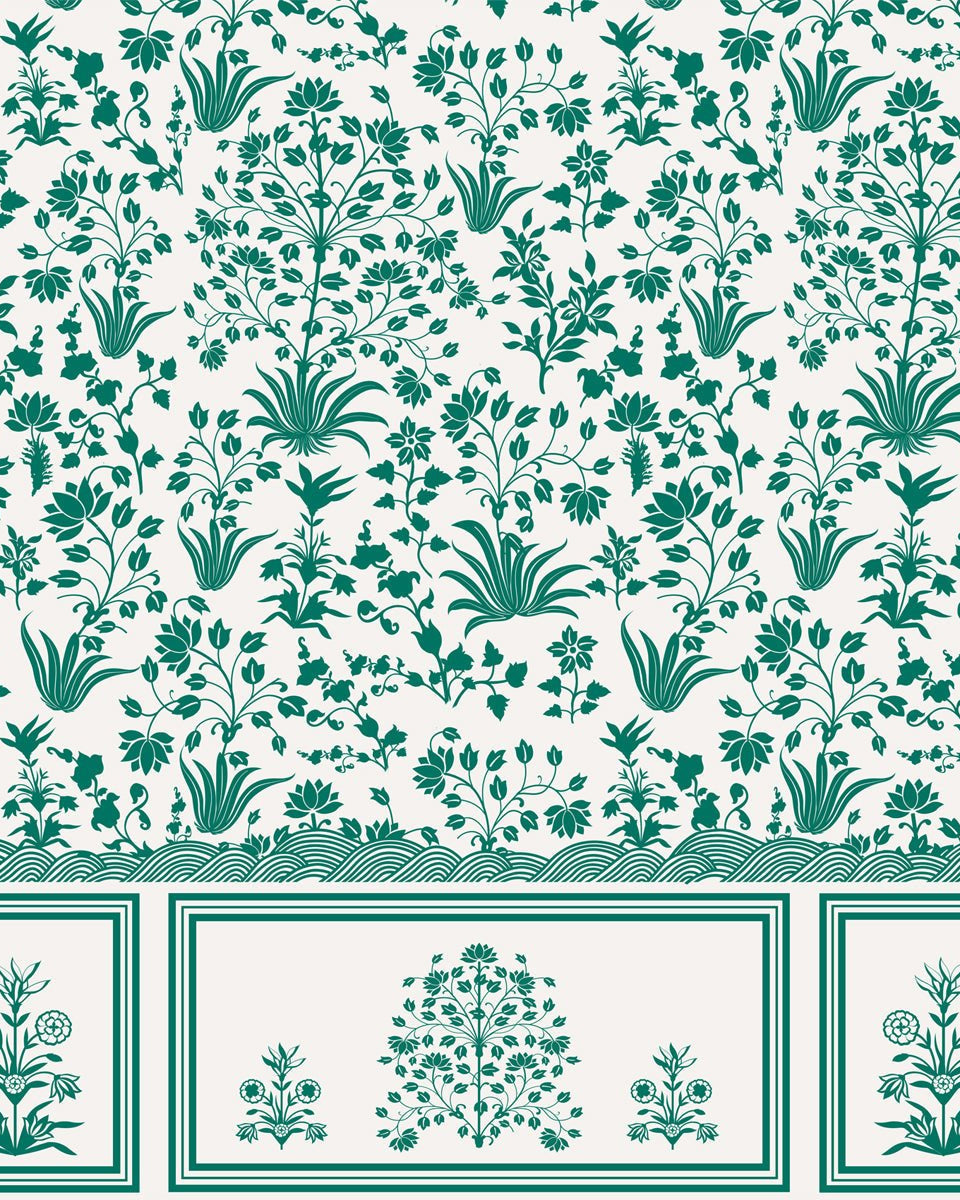 Roop Mahal, Vintage Wallpaper Design - Marble Lotus - Roop Mahal, Vintage Wallpaper Design