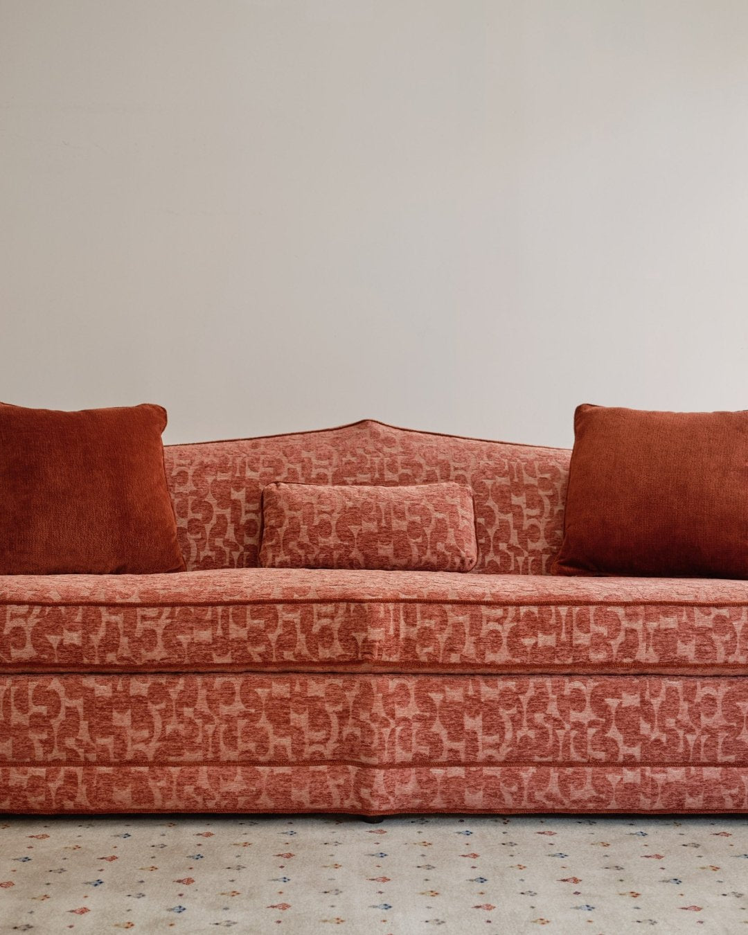 Royal Raj 3 Seater Sofa Patterned Brick Red - Marble Lotus - Royal Raj 3 Seater Sofa Patterned Brick Red