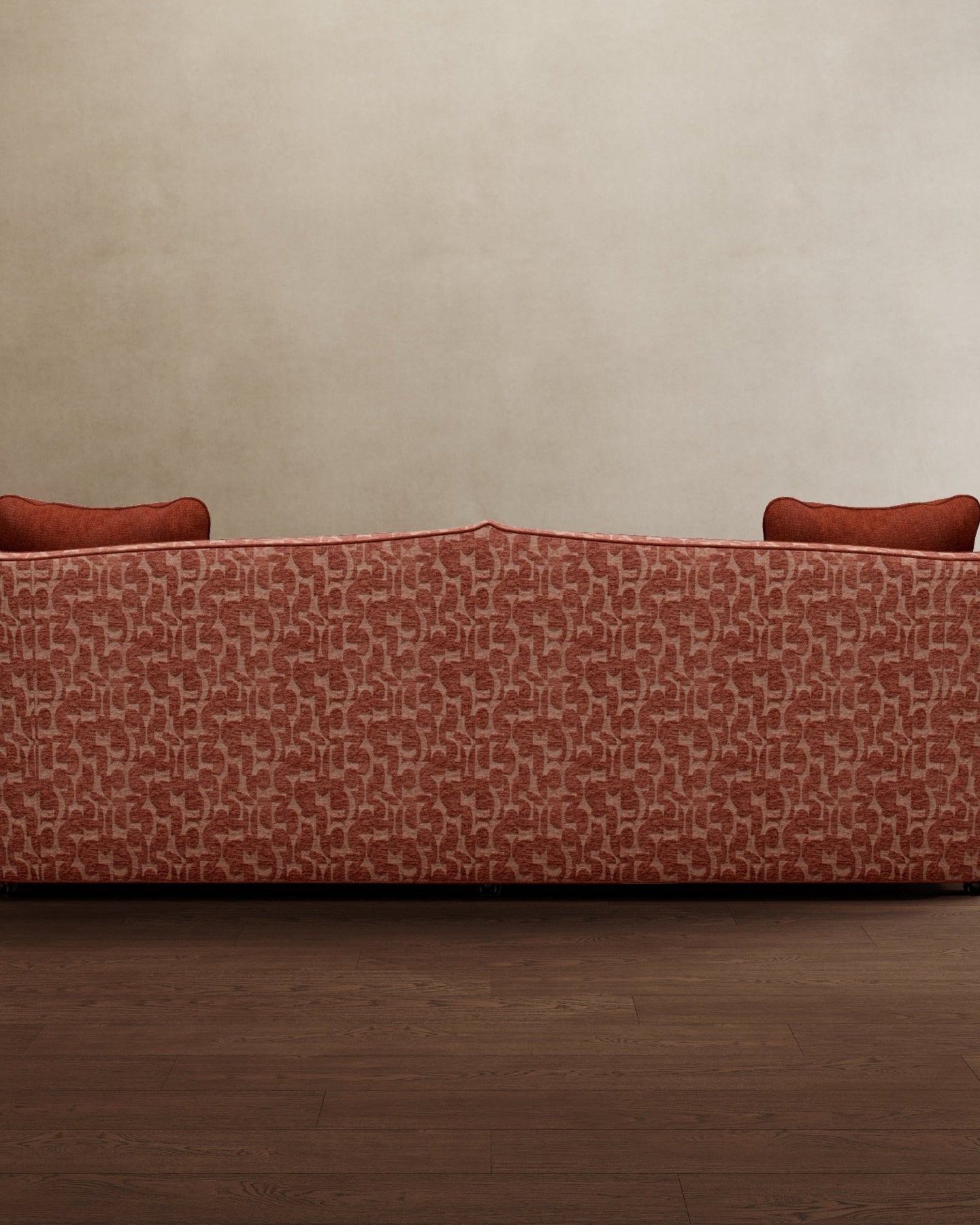 Royal Raj 3 Seater Sofa Patterned Brick Red - Marble Lotus - Royal Raj 3 Seater Sofa Patterned Brick Red