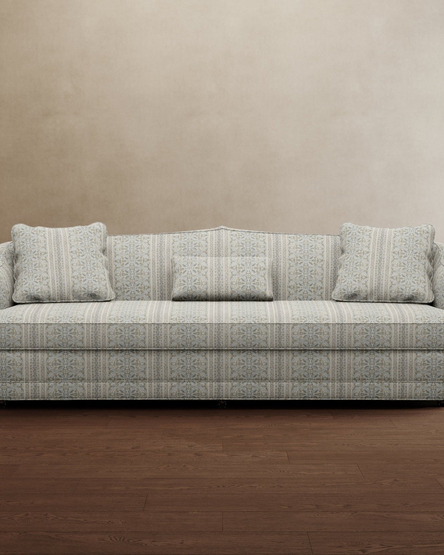 Royal Raj 3 Seater Sofa Powder Blue Paisley - Marble Lotus - Royal Raj 3 Seater Sofa Powder Blue Paisley