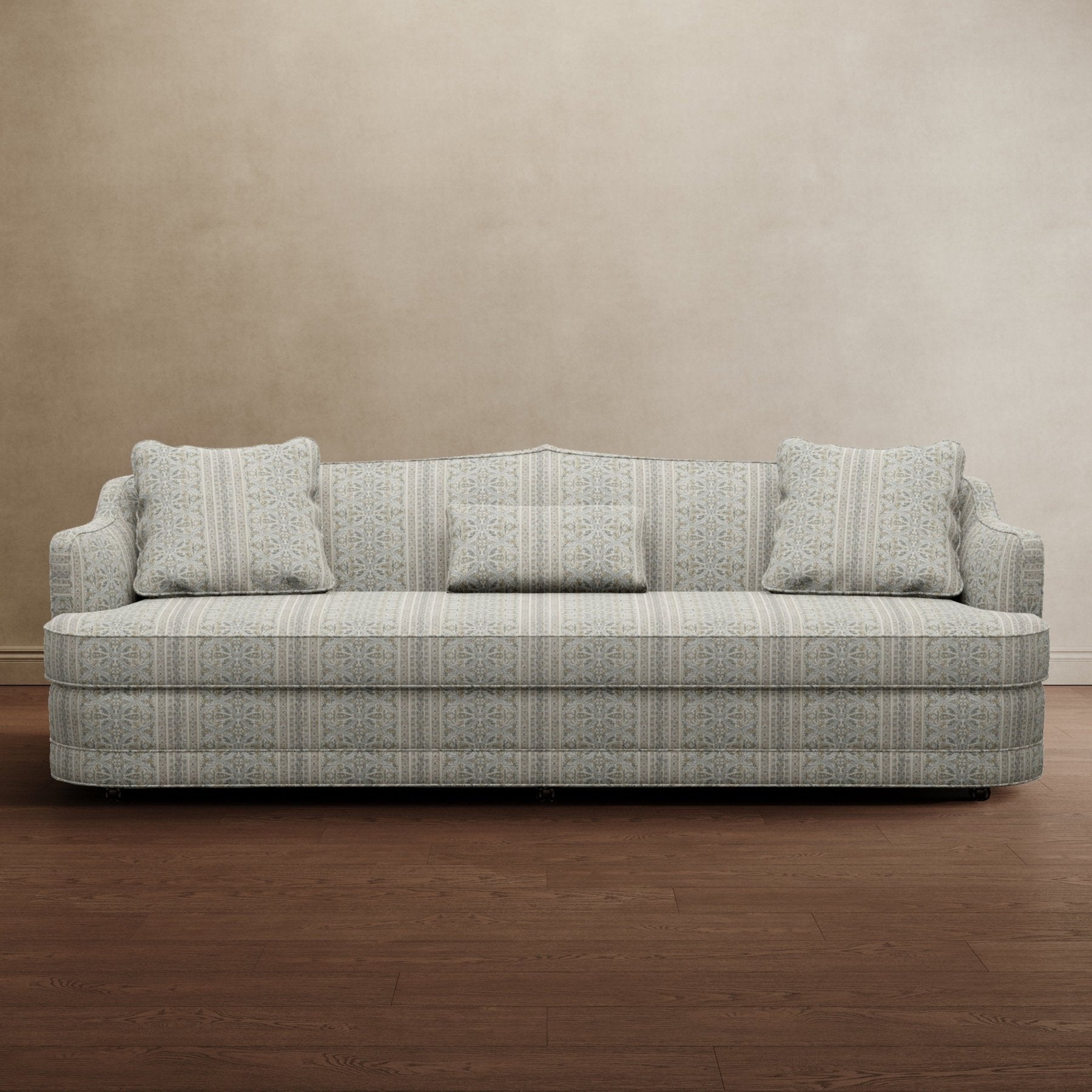 Royal Raj 3 Seater Sofa Powder Blue Paisley - Marble Lotus - Royal Raj 3 Seater Sofa Powder Blue Paisley