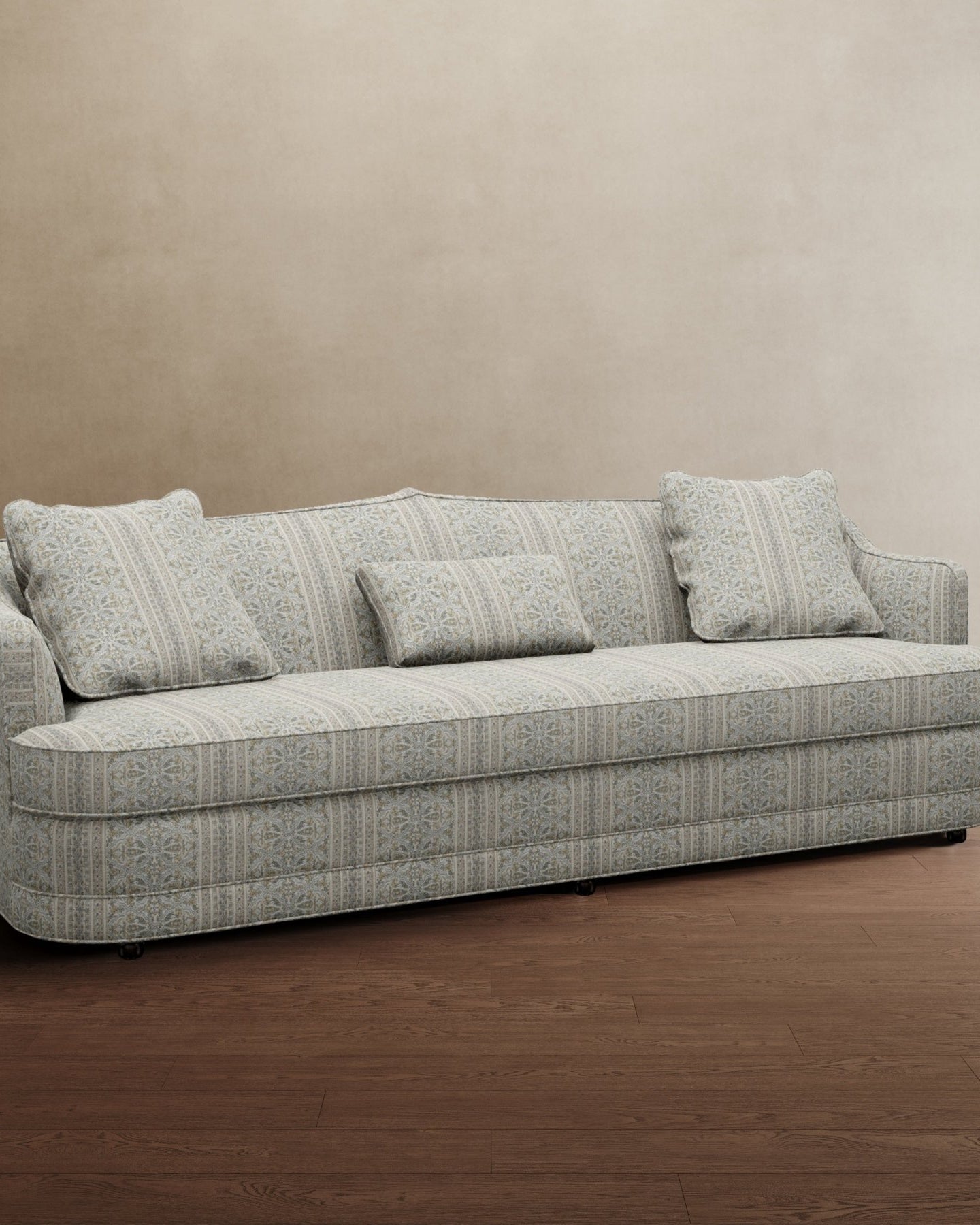 Royal Raj 3 Seater Sofa Powder Blue Paisley - Marble Lotus - Royal Raj 3 Seater Sofa Powder Blue Paisley