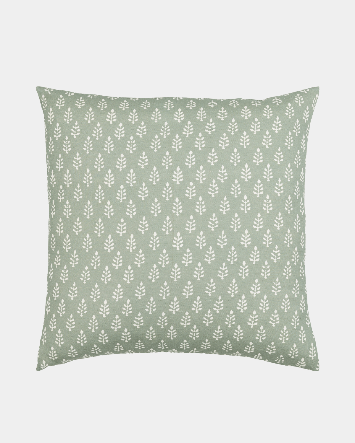Sage Green Block Print Pillow - Marble Lotus - Sage Green Block Print Pillow