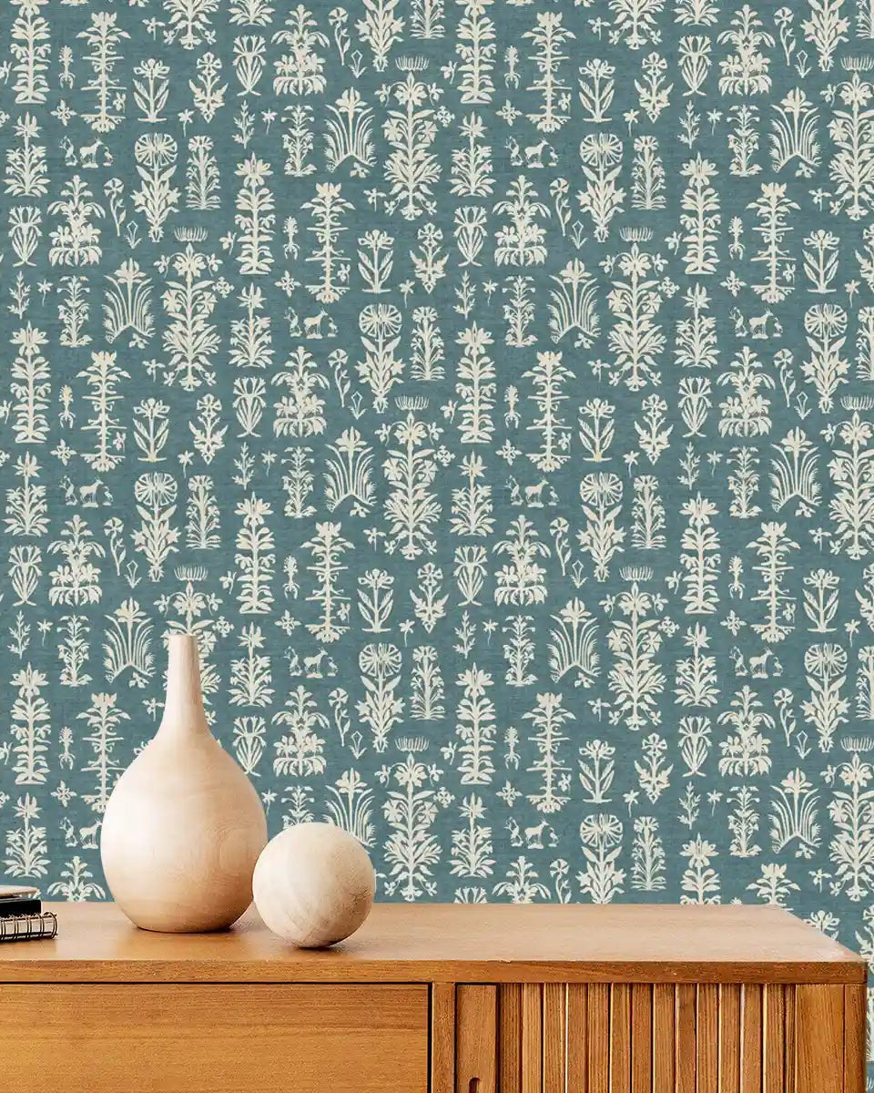 Serene Abstract Mood Blue Colors Room Wallcovering - Marble Lotus - Serene Abstract Mood Blue Colors Room Wallcovering