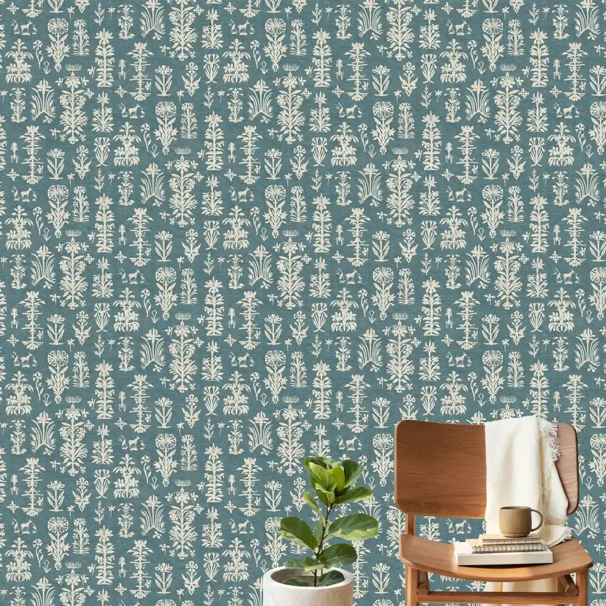 Serene Abstract Mood Blue Colors Room Wallcovering - Marble Lotus - Serene Abstract Mood Blue Colors Room Wallcovering