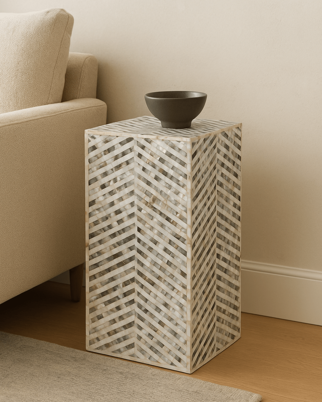 Sessa Accent Table - Marble Lotus - Sessa Accent Table