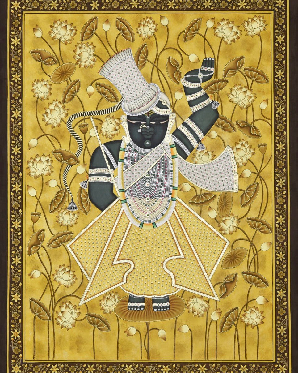 Shrinathji - Marble Lotus - Pichwai Painting | Shrinathji | Indian Art