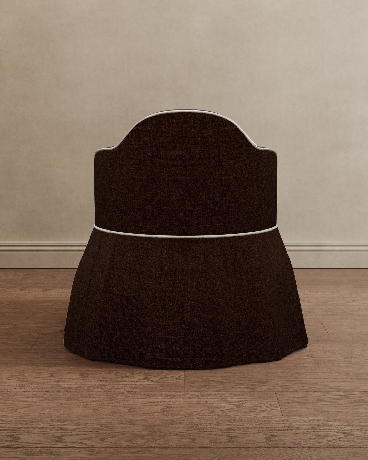 Sona Princess Vanity Stool Dark Brown Velvet - Marble Lotus - Sona Princess Vanity Stool Dark Brown Velvet