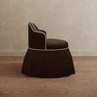 Sona Princess Vanity Stool Dark Brown Velvet - Marble Lotus - Sona Princess Vanity Stool Dark Brown Velvet