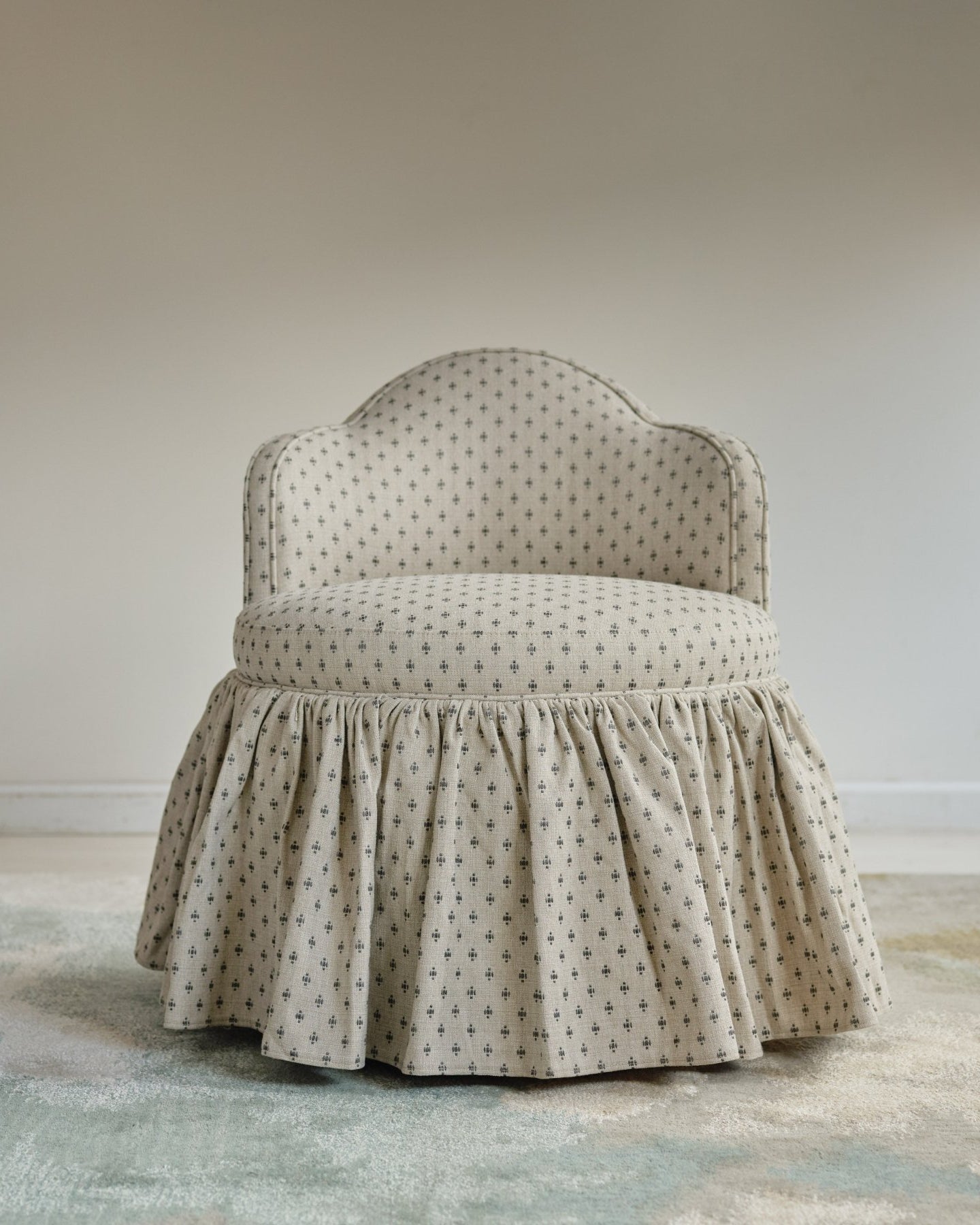 Sona Princess Vanity Stool Dotted Beige - Marble Lotus - Sona Princess Vanity Stool Dotted Beige