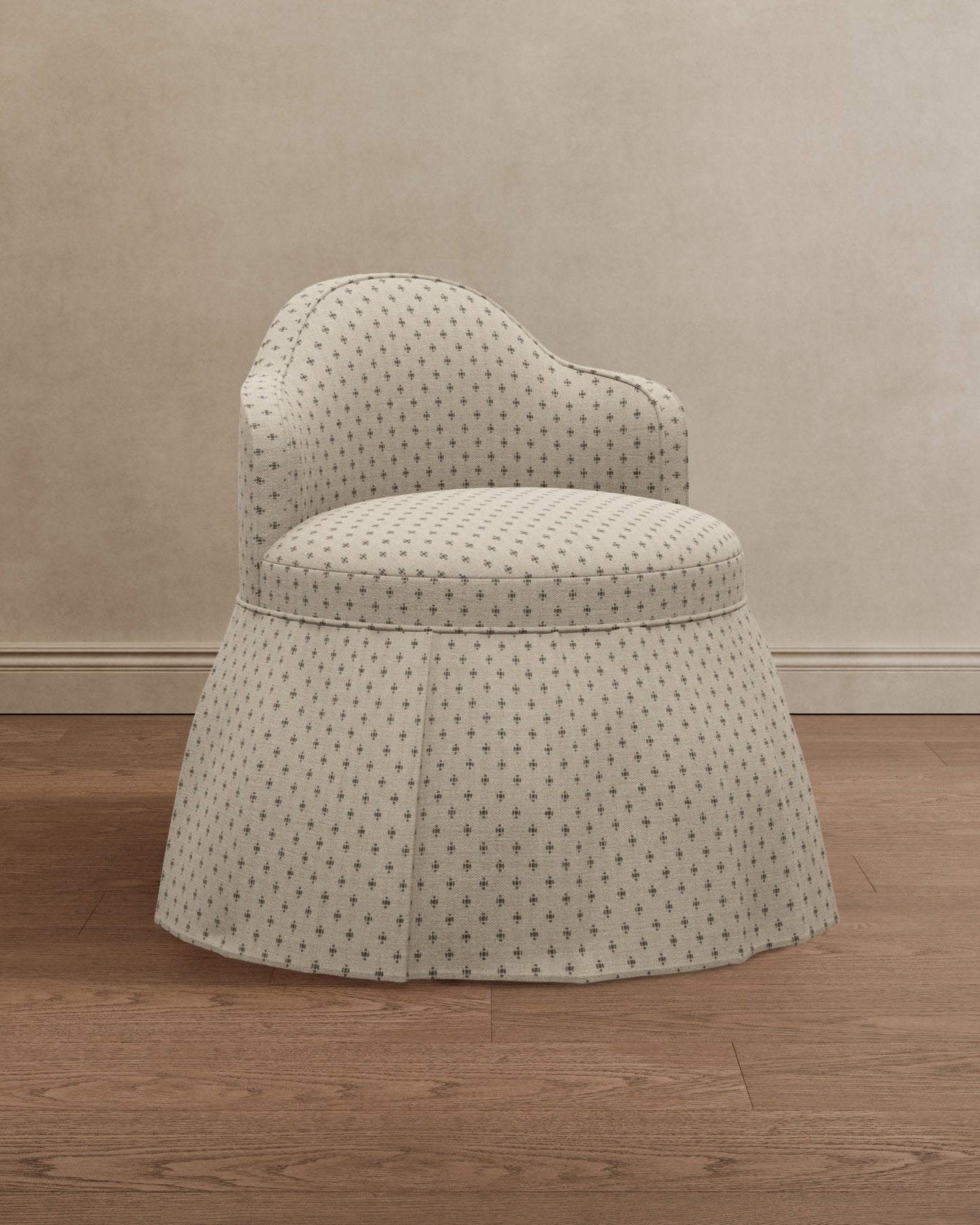 Sona Princess Vanity Stool Dotted Beige - Marble Lotus - Sona Princess Vanity Stool Dotted Beige