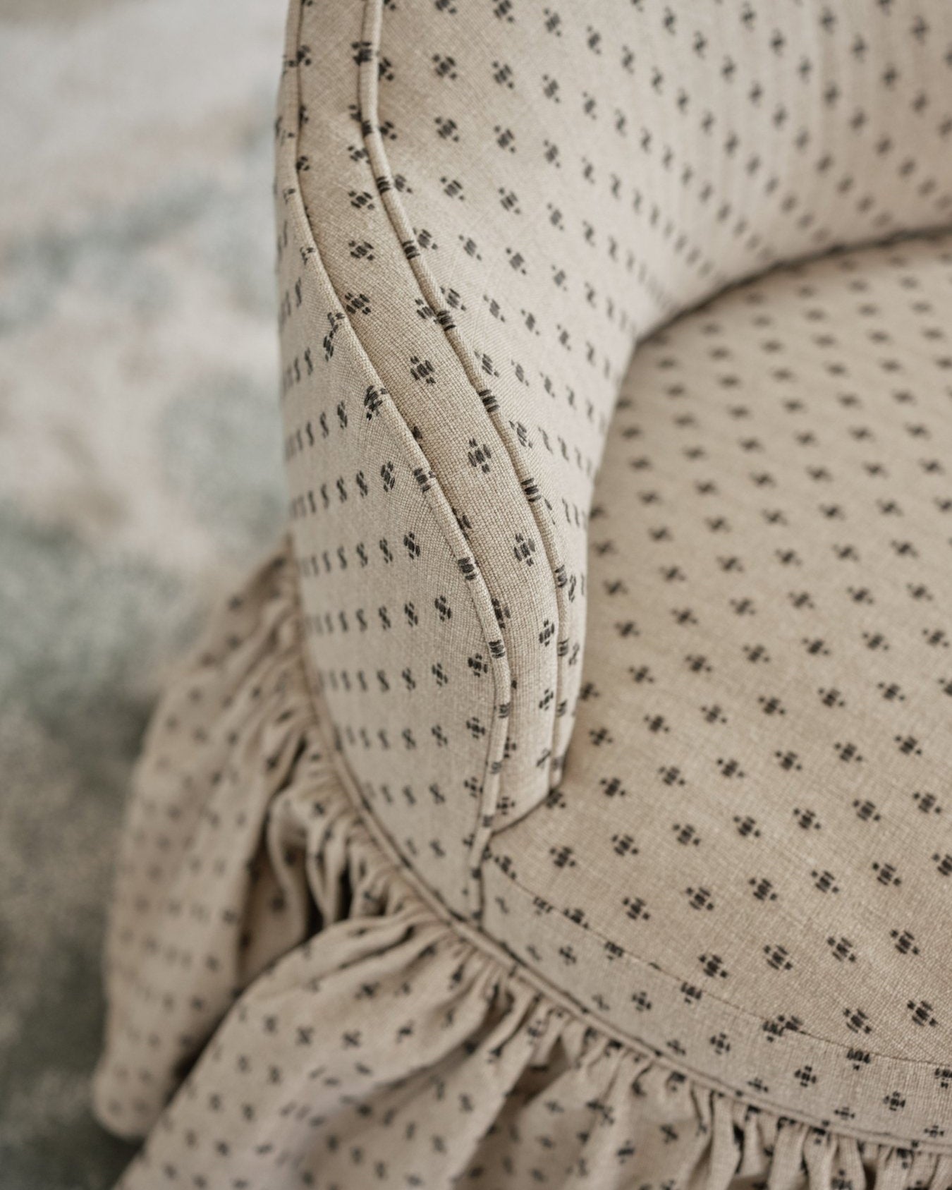 Sona Princess Vanity Stool Dotted Beige - Marble Lotus - Sona Princess Vanity Stool Dotted Beige