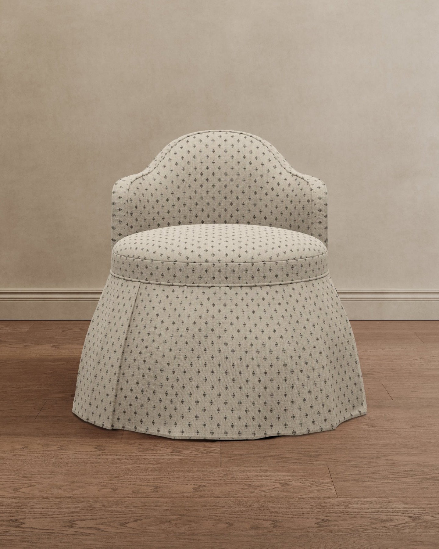 Sona Princess Vanity Stool Dotted Beige - Marble Lotus - Sona Princess Vanity Stool Dotted Beige