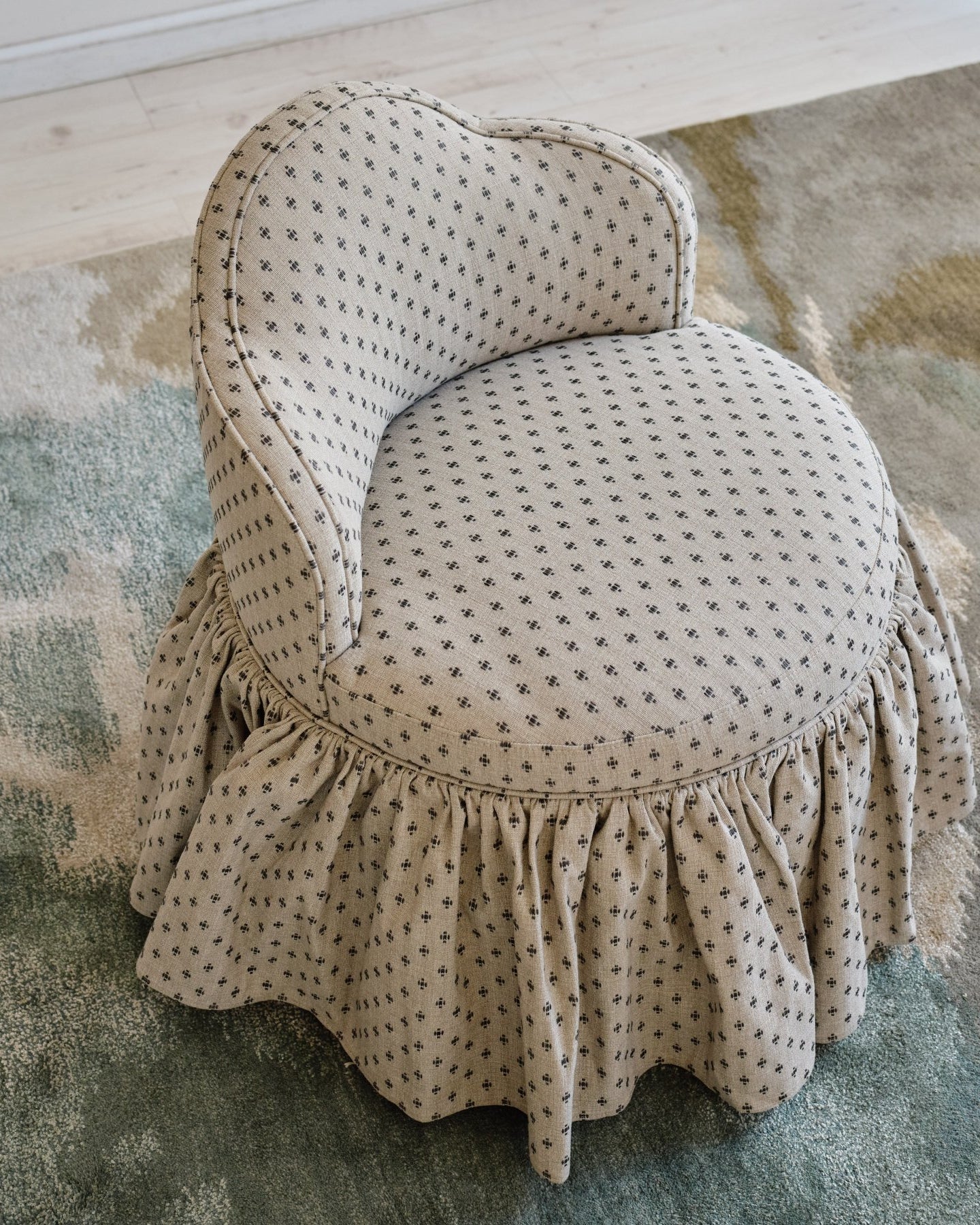 Sona Princess Vanity Stool Dotted Beige - Marble Lotus - Sona Princess Vanity Stool Dotted Beige