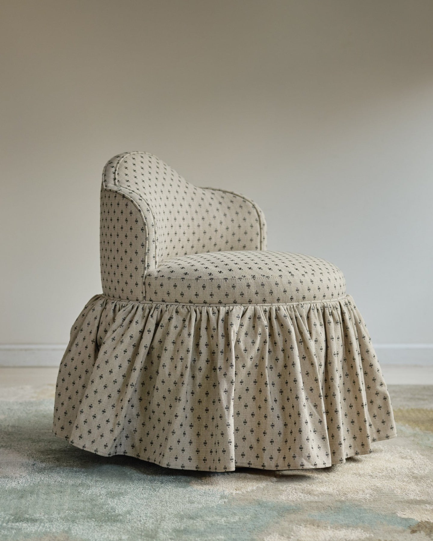 Sona Princess Vanity Stool Dotted Beige - Marble Lotus - Sona Princess Vanity Stool Dotted Beige