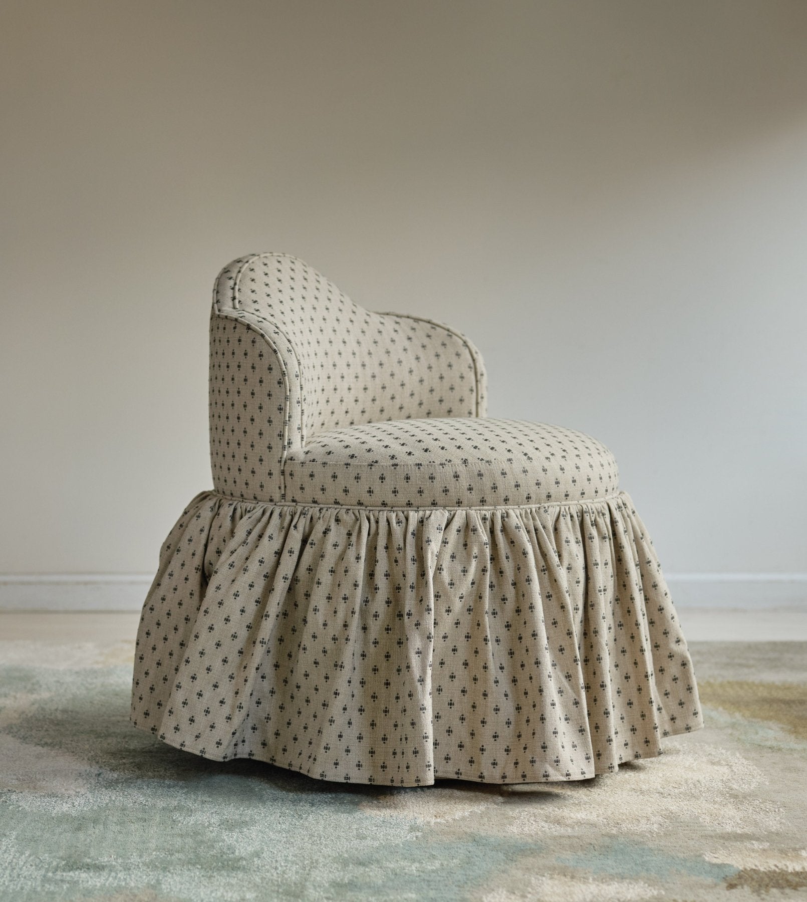 Sona Princess Vanity Stool Dotted Beige - Marble Lotus - Sona Princess Vanity Stool Dotted Beige